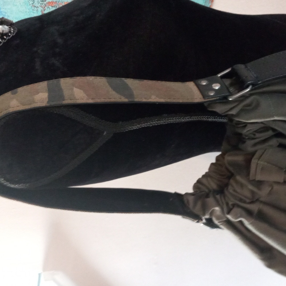 Stylish Green Women's Hobo Bag Camo Strap Detail Handcrafted By J.Monique - Picture 14 of 17